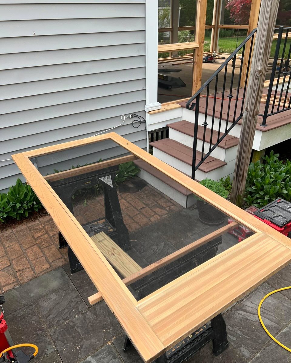 Custom carpentry door frame by Honey Home Restorations